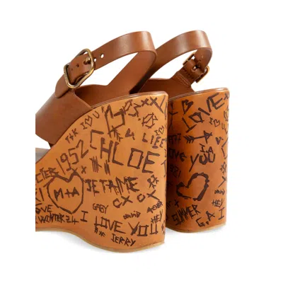 Chloé Maxime Leather Crisscross Platform Sandals