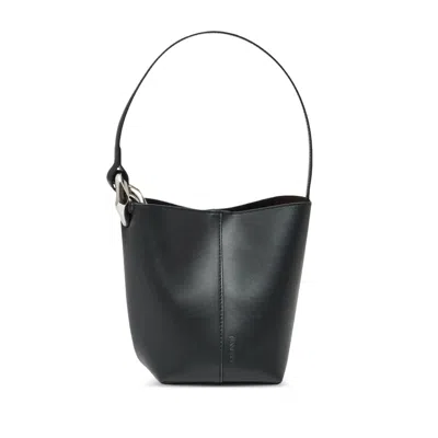 Jw Anderson Borsa A Secchiello Jwa Corner Piccola In Pelle Nera Donna In Black