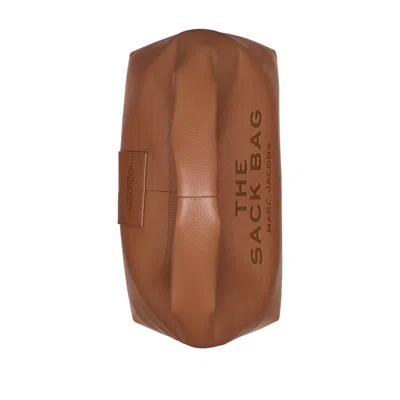 Marc Jacobs The Sack Embossed-logo Leather Shoulder Bag In Brown