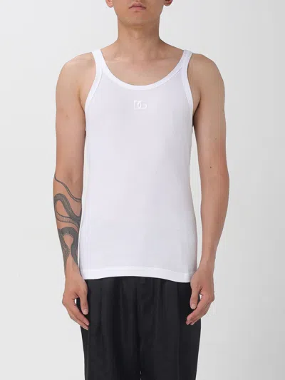 Dolce & Gabbana Classic Fit White Sweater With Logo Patch In White