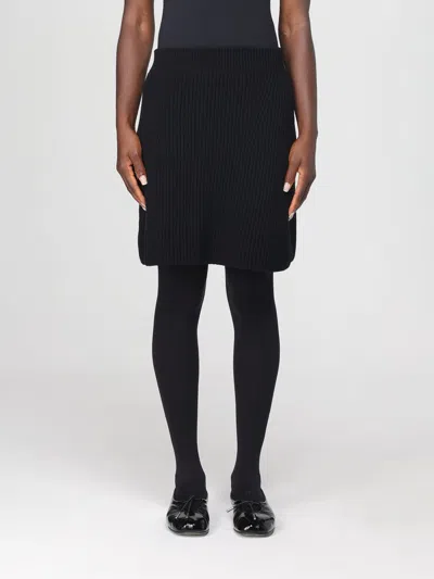 Jil Sander Women Black Ribbed-knit Wool Mini Skirt, 28 Luxury Skirts For Women Darveys In Black