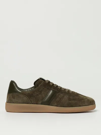 Tom Ford Low Top Suede Sneakers With Rubber Sole In Green