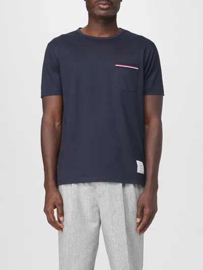 Thom Browne Maglietta In Jersey Di Peso Medio Con Tasca