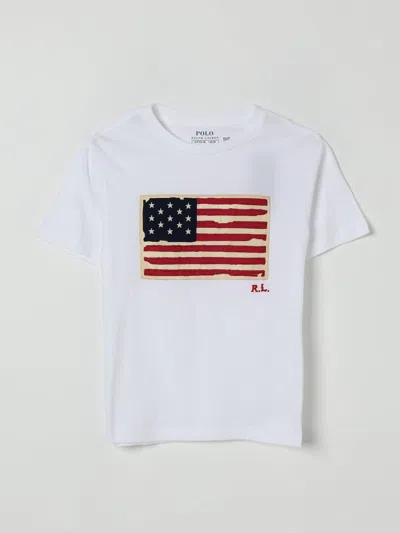 Polo Ralph Lauren Flag Cotton Jersey Tee In White