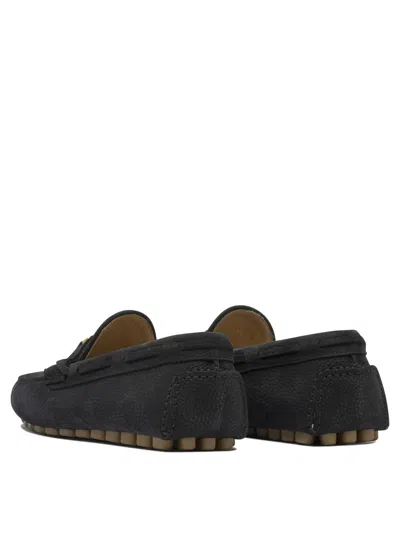 Valentino Garavani Driver Fastaway Loafer In Deerskin Suede In Black