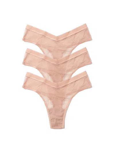 Hanky Panky Mesh High Cut Thong 3 Pack