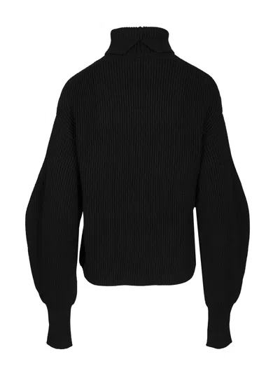 P.a.r.o.s.h Maglia Collo Alto Over Knitwear Black In Black