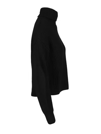 P.a.r.o.s.h Maglia Collo Alto Over Knitwear Black In Black