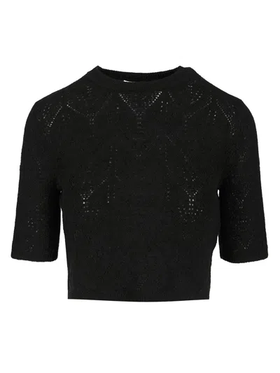 P.a.r.o.s.h Maglia Manica Corta Knitwear Black In Black
