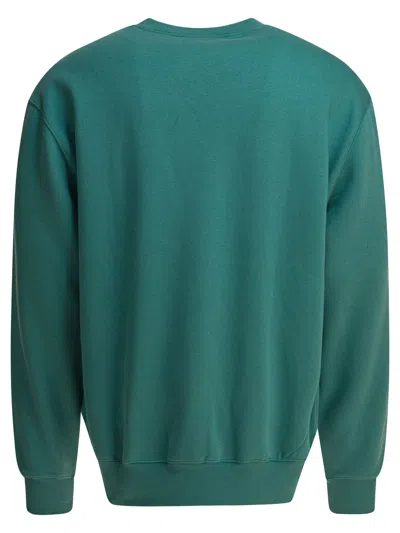 Carhartt Crew Neck Embroidered Design Sweaters In Green