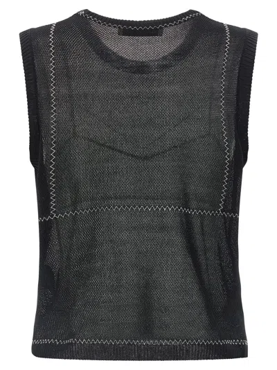 Tory Burch Mesh Top In Black