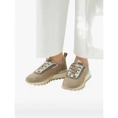 Brunello Cucinelli Chunky Sole Suede Finish Sneakers In Neutral