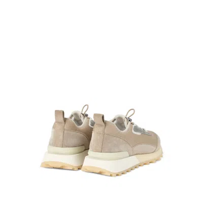 Brunello Cucinelli Chunky Sole Suede Finish Sneakers In Neutral