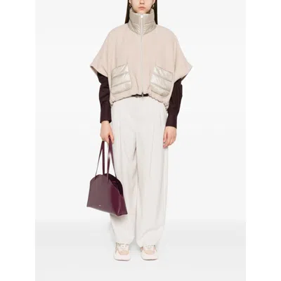 Herno Resort Short-sleeve Poncho In Neutral