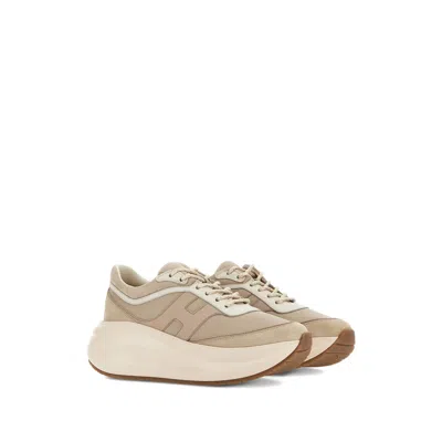 Hogan H696 Chunky Runner Sneakers In Brown