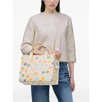 Marc Jacobs The Wild Daisy Medium Tote Bag In White