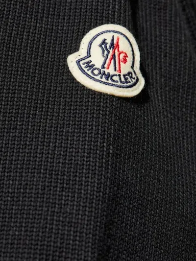 Moncler Padded Cotton Cardigan In Black