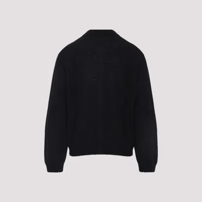Our Legacy Fine Knit Polo Sweater In Black