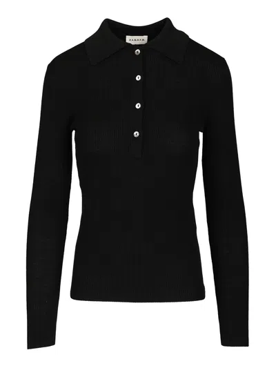 P.a.r.o.s.h Polo Maniche Lunghe Knitwear Black In Black