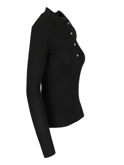 P.a.r.o.s.h Polo Maniche Lunghe Knitwear Black In Black