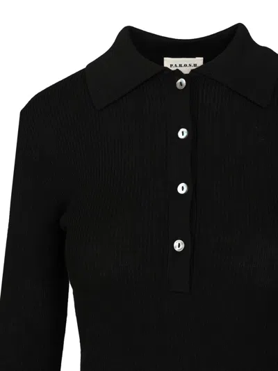 P.a.r.o.s.h Polo Maniche Lunghe Knitwear Black In Black