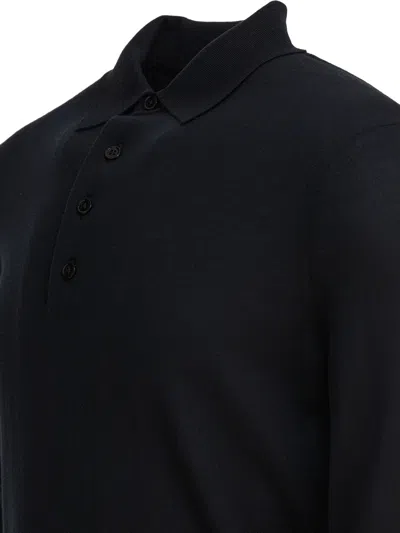 Tom Ford Fine Gauge Pure Wool Ls Polo In Black