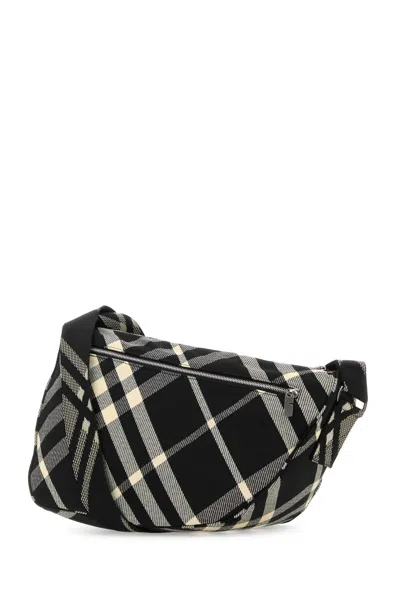 Burberry Embroidered Fabric Shield Crossbody Bag