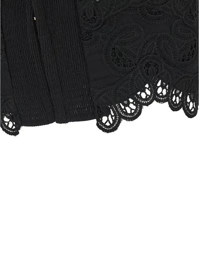 Zimmermann Rhiannon Embroidered Bodice Top In Black In Black