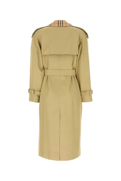 Burberry Sage Green Gabardine Trench Coat
