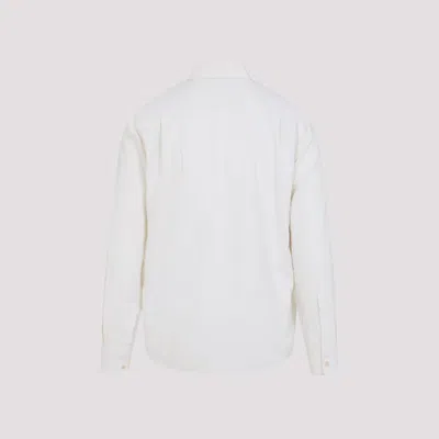 Our Legacy White Silk Classic Shirt With Curved Hem In White