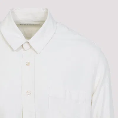 Our Legacy White Silk Classic Shirt With Curved Hem In White