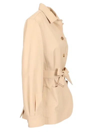 Max Mara Short Safari Jacket Jackets Beige In Neutral
