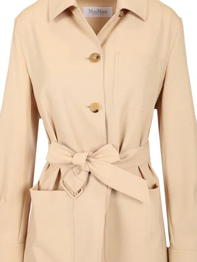 Max Mara Short Safari Jacket Jackets Beige In Neutral