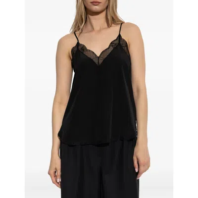 Zadig & Voltaire Lace-trimmed Camisole In Black