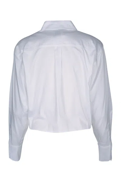 Calvin Klein Cropped Scuba Crepe Jacket In White