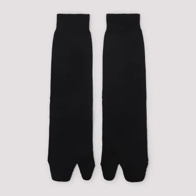 Maison Margiela Bootleg Tabi Wool Socks In Black
