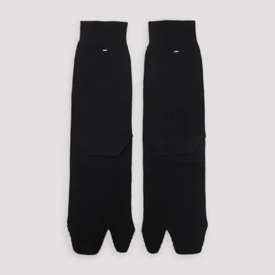 Maison Margiela Bootleg Tabi Wool Socks In Black