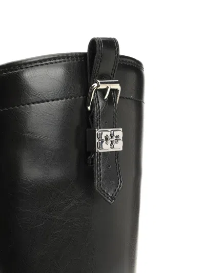 Ganni Studs High Boot Crinkle Oleatex Boots Black