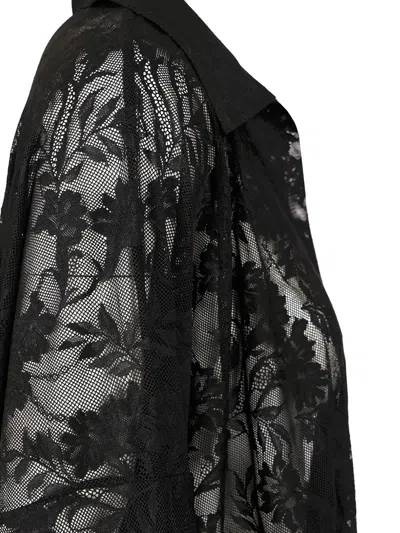 Norma Kamali Super Oversized Boyfriend Nk Shirt Bodysuit Shirts Black In Black