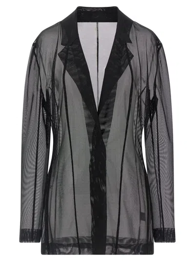 Norma Kamali Transparent Blazer Blazers Black