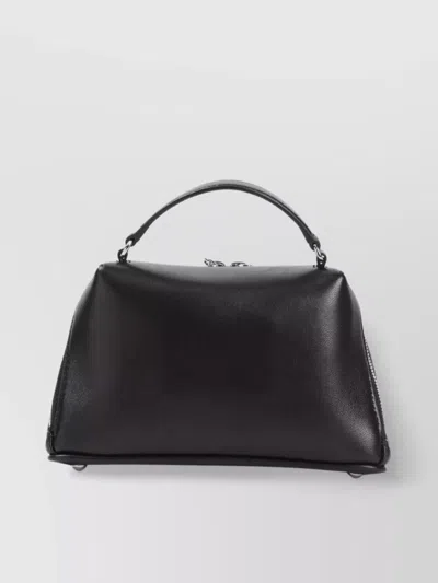 Maison Margiela Quilted Texture Shoulder Bag With Detachable Strap In Black