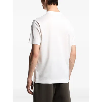 Emporio Armani Mens Snow White Regular-fit Embossed-logo Jersey T-shirt In White