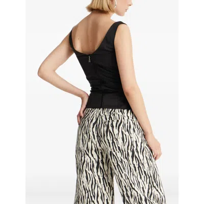 Rotate Birger Christensen Zebra-print Twill Pants In Blue