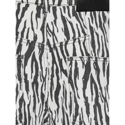 Rotate Birger Christensen Zebra-print Twill Pants In Blue