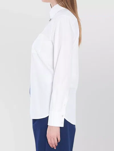 Valentino Embellished Collar Cotton Poplin Shirt In White