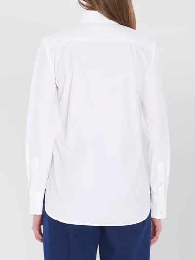 Valentino Embellished Collar Cotton Poplin Shirt In White
