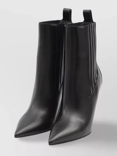 Valentino Calfskin Pointed Heel Lockette Booties