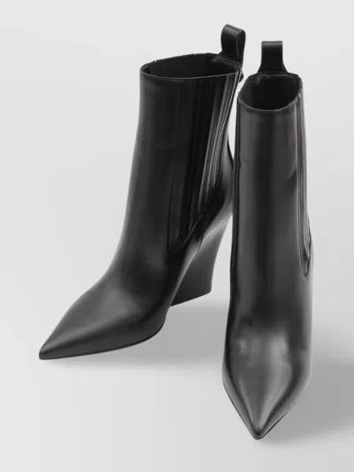 Valentino Calfskin Pointed Heel Lockette Booties