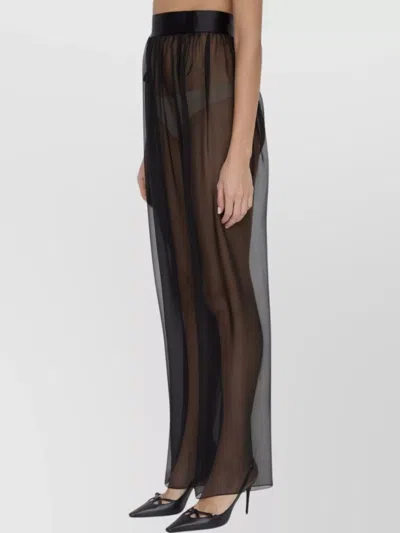 Dolce & Gabbana Knotted Silk Chiffon & Satin Skirt In Black