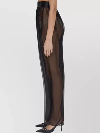 Dolce & Gabbana Knotted Silk Chiffon & Satin Skirt In Black